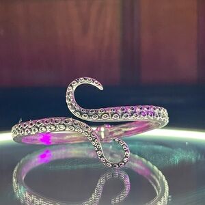 Silver Octopus Bangle Bracelet